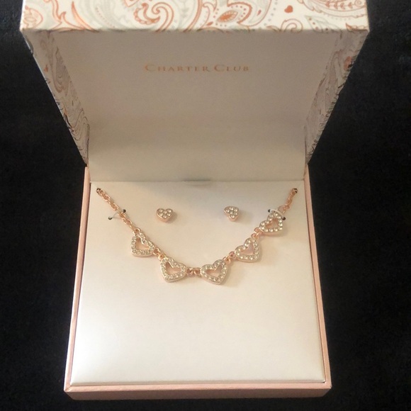 Charter Club Jewelry - Charter Club necklace set in rose gold.